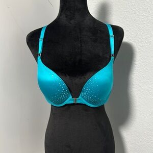 Victoria's Secret Blue Push-Up Bra with Lace Detailing